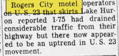 Rogers City Motel - Sep 02 1963 Article (newer photo)